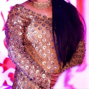 Golden reception dress